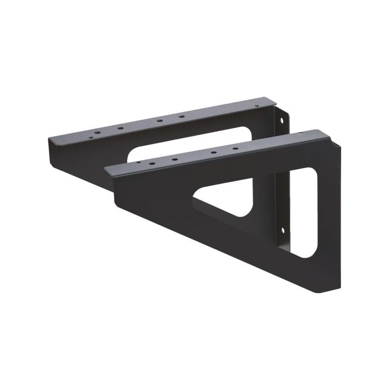 Renz - Equerres Pour Fixation Murale Noir Mat H.17.5 x L.25 x P.3 Cm