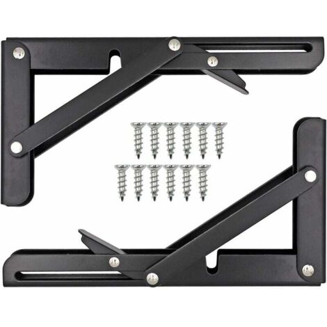 Équerre De Fixation Pliable - Acier Inoxydable - 20,5 x 10,8 cm - Pour Étagères Et Établis - 1 Pièce