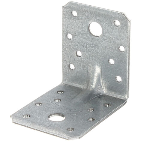 Équerre de fixation renforcée en acier galvanisé 70x70x55 mm – Fixation robuste pour charpente bois – 18 perçages pour montage rapide – Alberts
