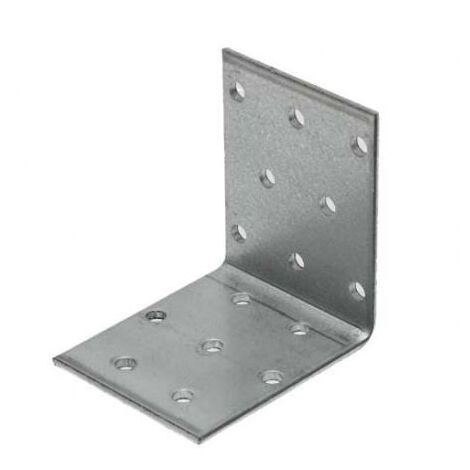 Équerre de fixation zinguée 80 x 80 mm – Épaisseur 2.5 mm – Pour assemblage charpentes bois – Résistante à la corrosion – SWG