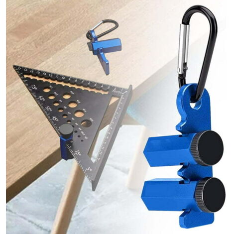 Équerre de Guidage et Gabarit pour Construction d'Escaliers - Outil de Traçage pour Contremarches et Marches d'Escalier - en Métal pour Menuiserie
