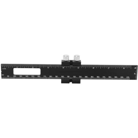 Équerre de menuiserie réglable 20cm, avec butée coulissante et double graduation métrique/impériale en alliage d'aluminium