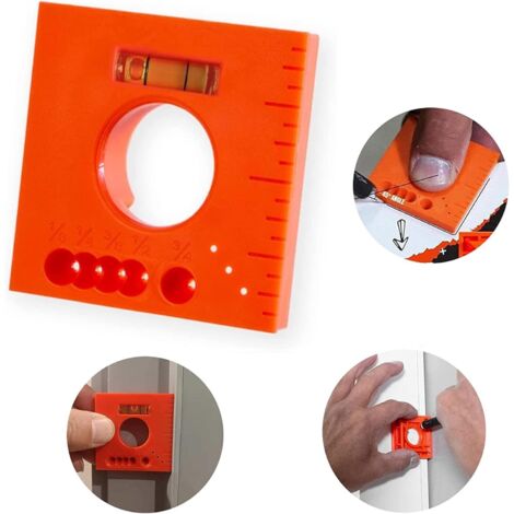 Équerre de Menuisier avec Niveau à Bulle, Outil Multifonctionnel pour le Bricolage, Règle, Équerre de Traçage, Gabarit de Marquage 45°/90°, Outil de Traçage Portable pour le Travail du Bois