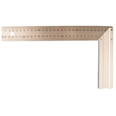 Équerre de menuisier standard en aluminium lame inox 300 mm - LES GENERIQUES