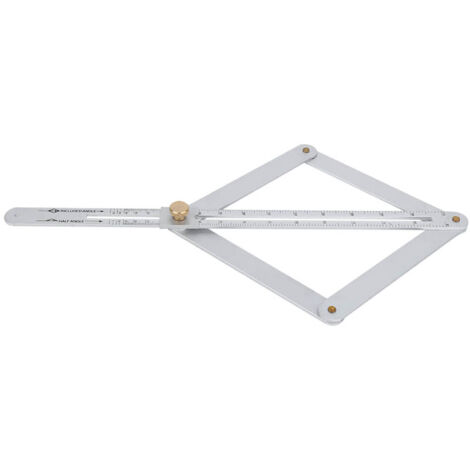 Équerre de mesure d'angle, rapporteur d'angle portable réglable en alliage d'aluminium, avec échelle d'angle numérique en acier inoxydable (argenté)