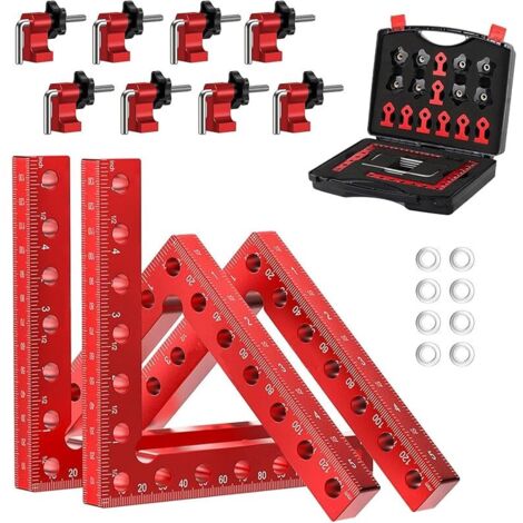 Équerre de positionnement à 90 degrés, pince d'angle 140 mm/5,5 pouces en aluminium multifonctionnelle, serre-joints d'angle droit, serre-joint d'angle pour outils de menuisier pour bricolage