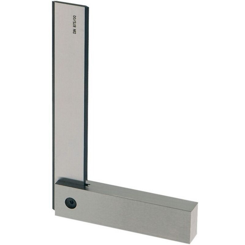 Equerre de précision, avec butée, din 875/00, acier spécial, Long. des branches : 75 x 50 mm, Section de la branche épaisse 14 x 10 mm