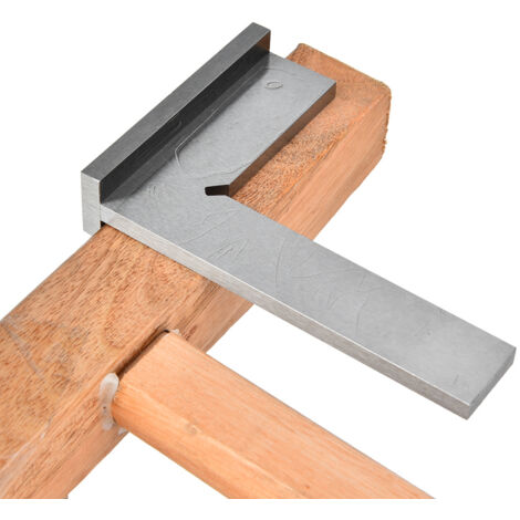 Équerre de Précision en Acier Inoxydable 90°, Base 200x130mm pour Mesures Exactes