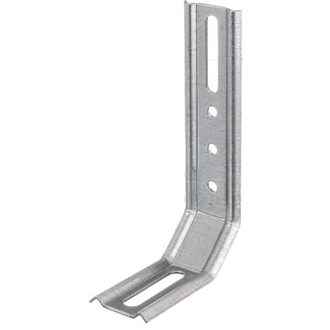 Équerre de réglage – Deux fois 45° – Gaufrée, avec trou oblong –Galvanisée Sendzimir –50 x 30 x 110 mm – Marque Alberts
