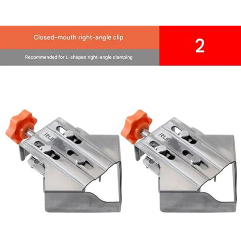Équerre de serrage 90° fermée pince menuiserie acier inoxydable serre joint angle droit outil assemblage cadre bois fixation précise 2 pièces Argent