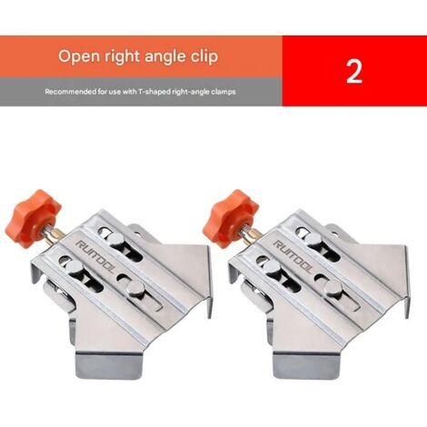 Équerre de serrage 90° pince menuiserie acier inoxydable serre joint angle droit outil assemblage cadre bois fixation rapide 2 pièces Argent