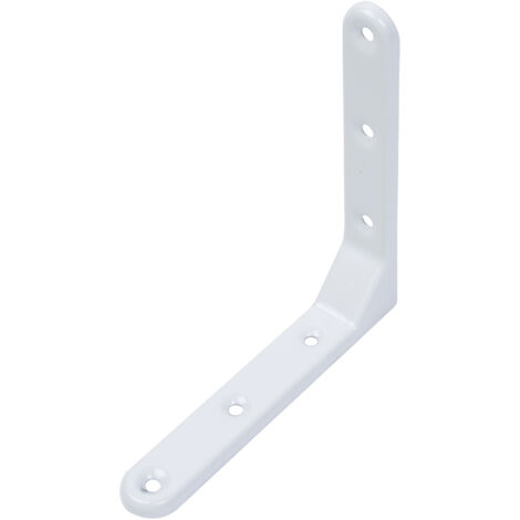 Équerre décorative – Emboutie – Plastifiée blanche – 130 x 130 x 21 mm – Marque Alberts