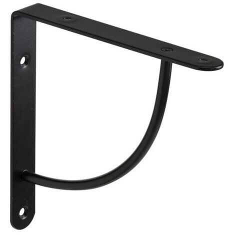 Équerre en acier peint noire H.18 x P.18 cm – Support 30 kg pour étagères – Finition moderne pour intérieur