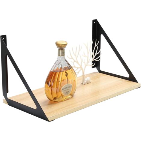 Equerre Etagere, Equerre Etagere Murale Angulaire de Fixation Angle Droit, Equerres Etagères Support en Fer Console our Fixation Murale / en 3 Tailles/ Noir/2 Pièces (3030cm, Charge Maximale 40kg)