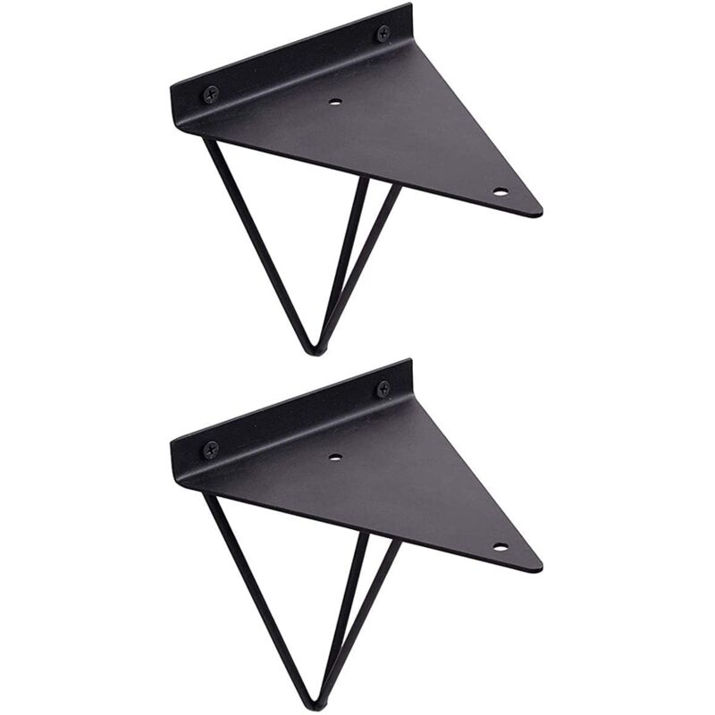 Equerre Etagere Flottantes Forme en Triángulo Geométrico, 16 x 16 cm Supports Etagere Dissimulé Invisible Vintage en Fer du Mural, Equerre Mural avec