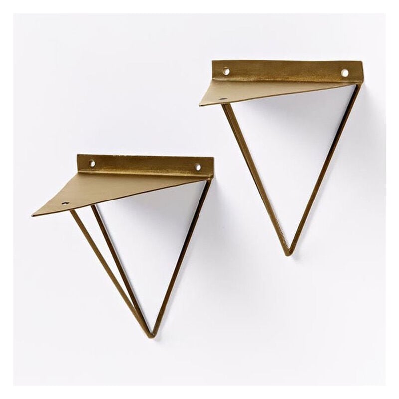 Fei Yu - Equerre Etagere Flottantes Forme en Triángulo Geométrico, 16 x 17.5 cm Supports Etagere Dissimulé Invisible Vintage en Fer du Mural, Equerre