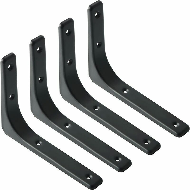 VURAHOME - Equerre Etagere Murale, 4PCS Equerre Metal 200mm x 150mm Equerre Charge Lourde Support Etagere Murale Pour Deco Murale Cuisine