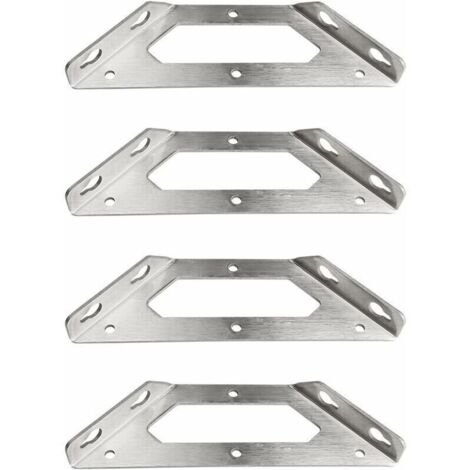 Equerre Etagere Murale Equerre Etagere Murale Equerre Metal de étagère Robuste Equerre Charge Lourde Inox Equerre Metal Etagere Triangle pour étagère Bureau de Cuisine Support D'étagère, 4 Pièces