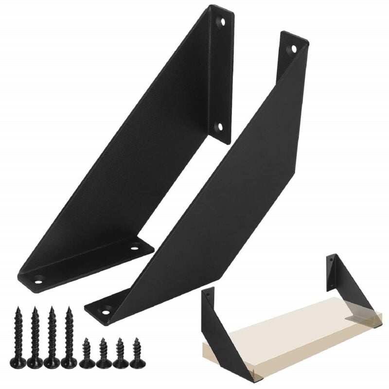 Equerre Etagere Murale Rustiques, Equerre Charge Lourde Ancien, Support Etagere Murale pour étagères Bricolage 20cm 2 Pcs