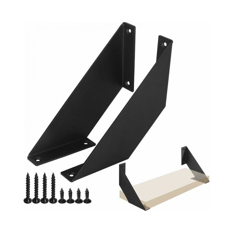 Equerre Etagere Murale Rustiques, Equerre Charge Lourde Ancien, Support Etagere Murale pour étagères Bricolage 20cm 2 Pcs