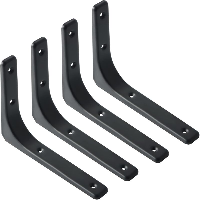 Equerre Etagere Murale,4PCS Equerre Metal 200mm x 150mm Equerre Charge Lourde Support Etagere Murale Pour Deco Murale Cuisine Industrielle radiateur