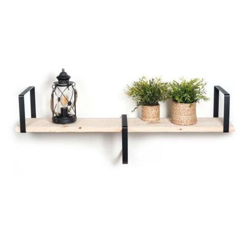 REI – Équerre décorative en acier noir mat – Dimensions H.21.1 x P.26 cm – Support pour étagère – Installation facile avec fixation vissée
