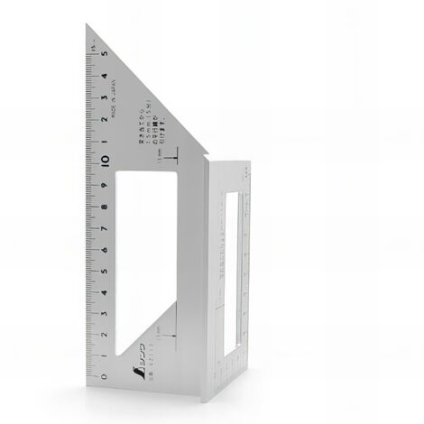Équerre japonnaise 168 x 63 mm – Angles 90° et 45° – Pour coupes d'onglet – Aluminium 100% pour précision – Forézienne - MESU62113