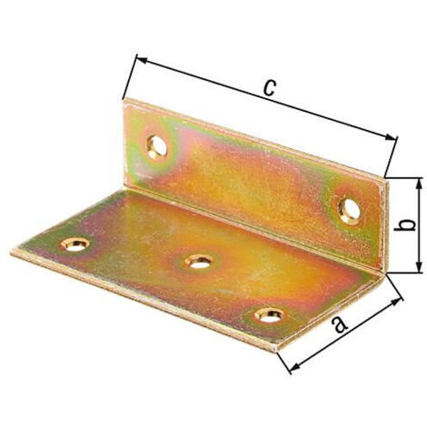 Equerre large 40x25x75mm jaune zinguée