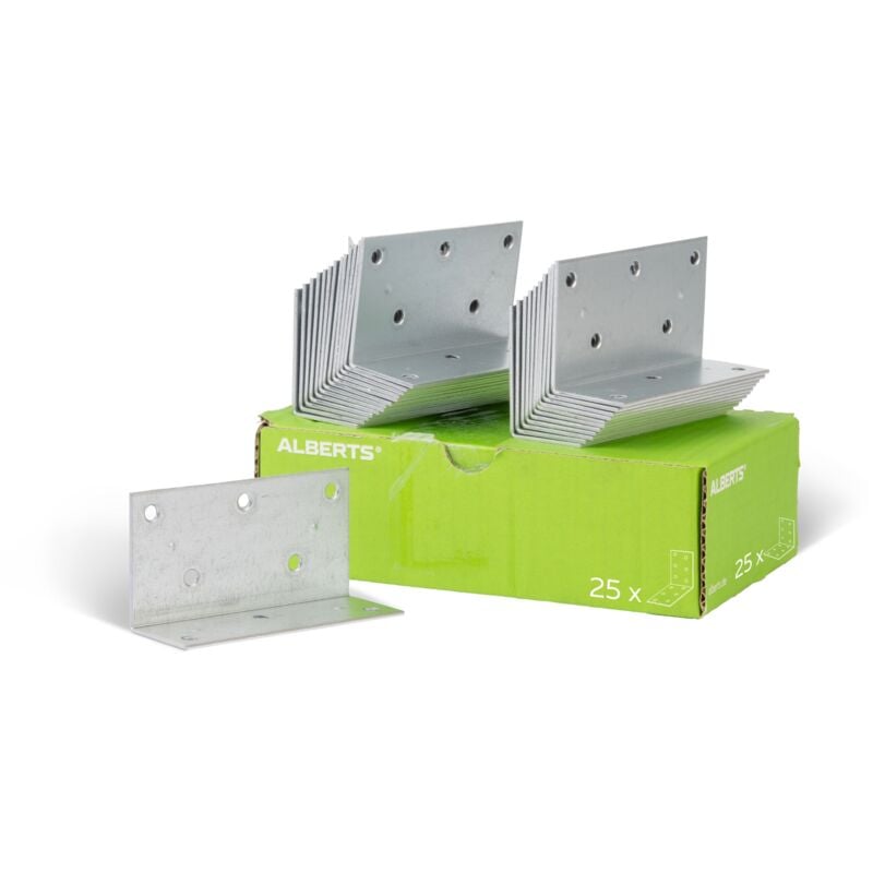 847487 Équerre large, galvanisée Sendzimir, 60 x 40 x 115 mm, Set de 25 pièces - Alberts