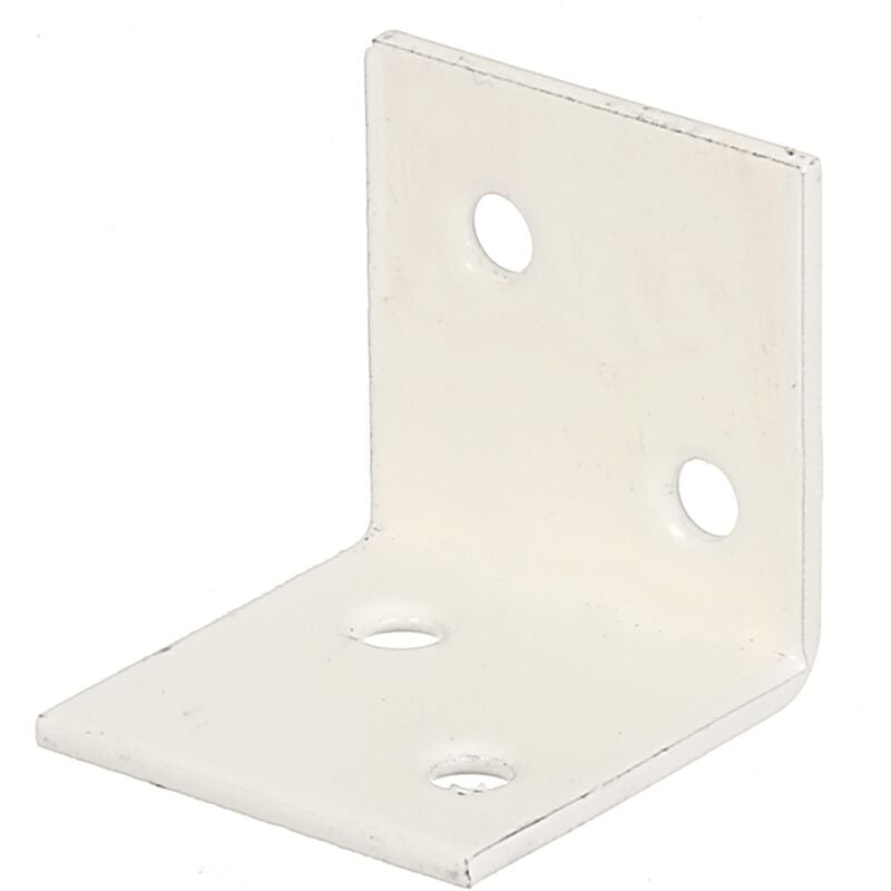 847517 Équerre large, plastifiée blanche, 30 x 30 x 30 mm, Set de 50 pièces - Alberts