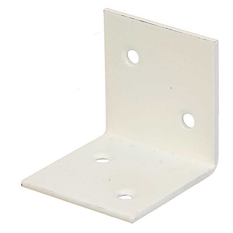 847555 Équerre large, plastifiée blanche, 40 x 40 x 40 mm, Set de 50 pièces - Alberts