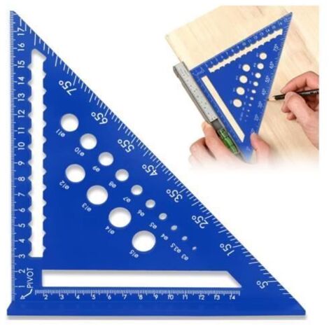 Equerre Menuisier 180mm - Equerre Charpentier - 45 90 Degres Rapporteur D'angle Menuisier