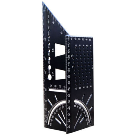 Équerre Menuisier 3D, Angle Règle Alliage d'Aluminium 45 90 Degrés d'Onglet Travail du Bois Règle de Mesure Poutres Tubes Tridimensionnel pour Décorative, version aléatoire inch/cm nvoyée