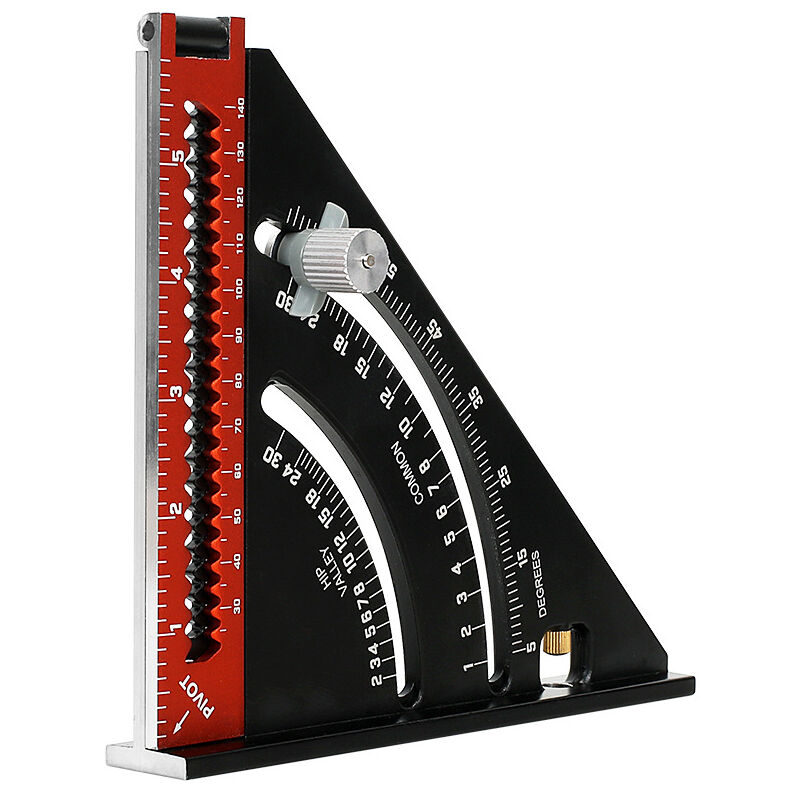 Equerre Menuisier Metal Aluminium Règle de Triangle Pliante Équerre Combinée Multifonction Équerre Triangle Règle d'Angle Rapporteur 45 90