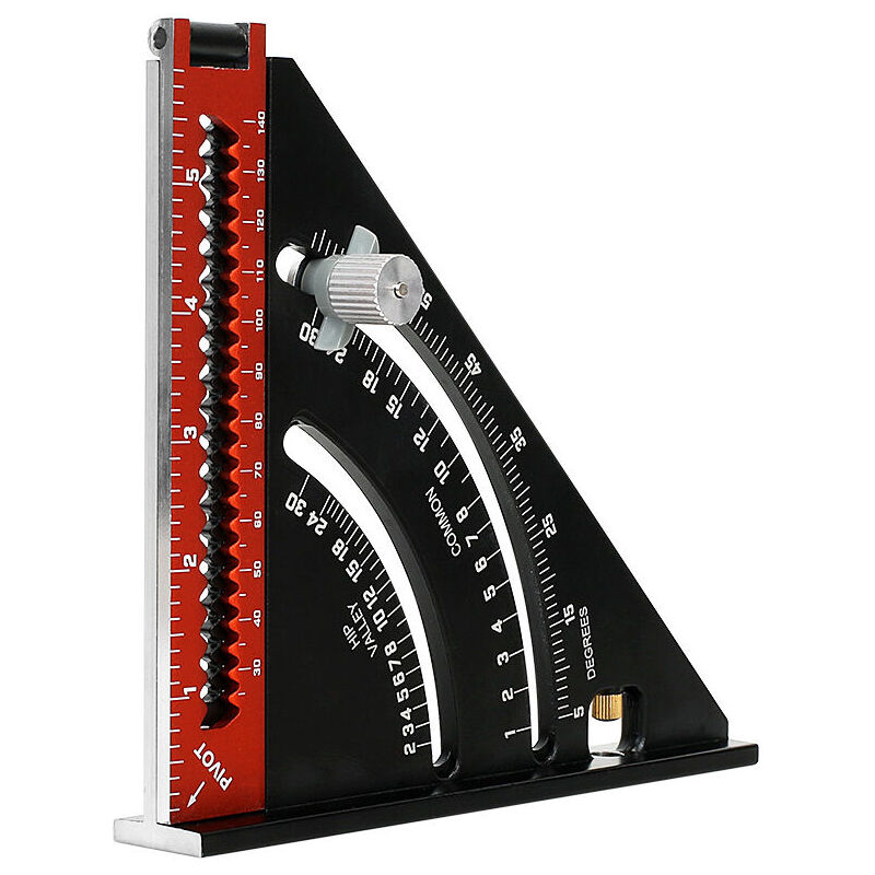 Lucky-88 - Equerre Menuisier Metal Aluminium Règle de Triangle Pliante équerre Combinée Multifonction équerre Triangle Règle d'Angle Rapporteur 45 90
