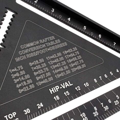 Équerre Menuisier MULTI FONCTIONS 180 mm - Guide Angle 45 90 Degres en Métal Aluminium