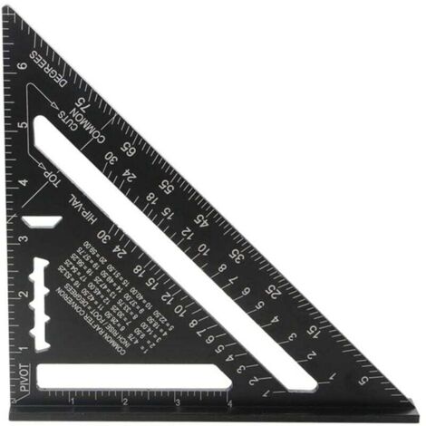 Equerre Menuisier MULTI FONCTIONS 180 mm Metal Aluminium Regle Équerre Trusquin Guide Raporteur Angle 45 90 Degres/Outillage Charpentier/Outil Traçage Guidage Menuiserie Bois