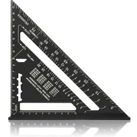 Equerre Menuisier MULTI FONCTIONS 180 mm Metal Aluminium Regle Équerre Trusquin Guide Raporteur Angle 45 90 Degres/Outillage Charpentier/Outil Traçage Guidage Menuiserie Bois