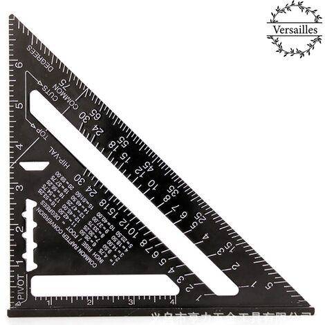 Equerre Menuisier MULTI FONCTIONS 180 mm Metal Aluminium Regle Équerre Trusquin Guide Raporteur Angle 45 90 Degres/Outillage Charpentier/Outil Traçage Guidage Menuiserie Bois -Versailles