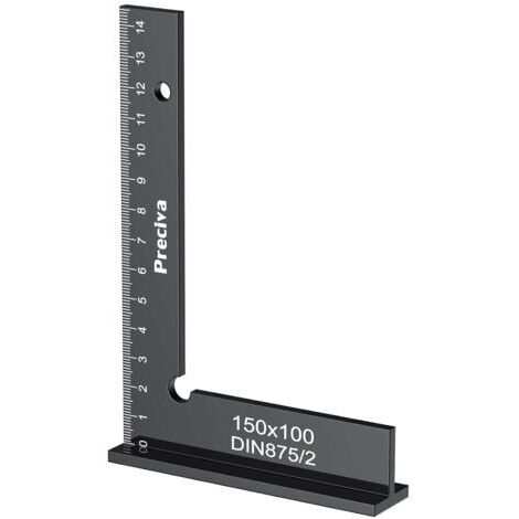 Equerre Menuisier, Preciva 150x100mm Aluminium Précision Angle Droit Bloc Règle avec Échelle, Fausse Equerre Charpentier Metal pour Machines Mettre en Place et Laboratoire Utilisation