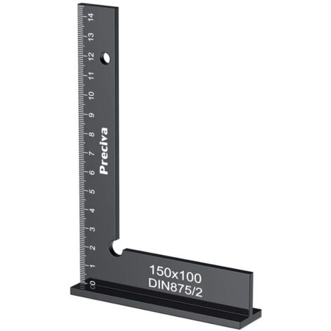 Equerre Menuisier, Preciva 150x100mm Aluminium Précision Angle Droit Bloc Règle avec Échelle, Fausse Equerre Charpentier Metal pour Machines Mettre en Place et Laboratoire Utilisation