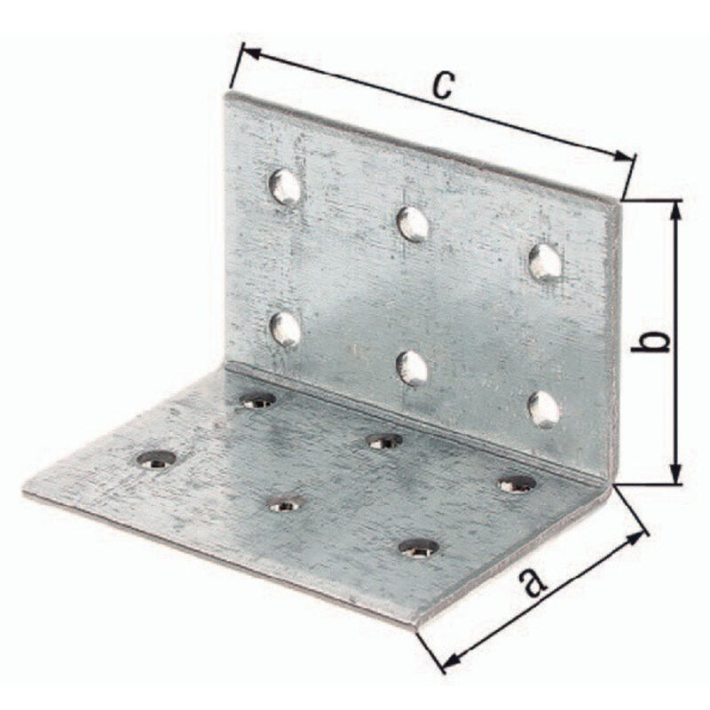 Equerre perforée ETA-8/165 40x40xmm Nbre de trous 12 S.2,5mm ETA-8/165 gah (Par 50)