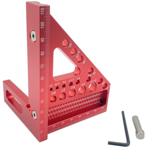 Équerre multifonction 3D pour menuiserie, règle de traçage multi-angles en aluminium