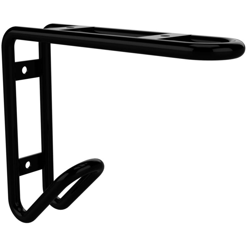 Querre murale filaire et crochet métal noir - Lot de 2