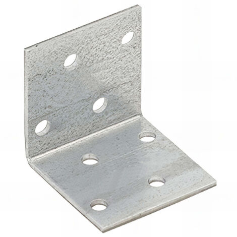 Fixtout – Équerre de fixation perforée galvanisée 40 x 40 x 40 mm – Épaisseur 2,0 mm – Pour fixation dans béton armé – Usage pro