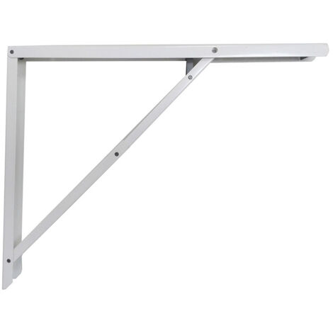 Équerre pliante en acier blanc 40x52cm – Capacité de charge 400kg – Pour menuiserie et construction – Hauteur pliée 2cm