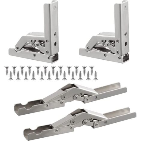 Équerre Pliante Robuste, 4PCS Support Console Pliable, Supports D' étagères Pliants Charge, Lourds Support Console Pliable Rétractable Equerre Etagere Pour Plateaux de Table Table Pliante,