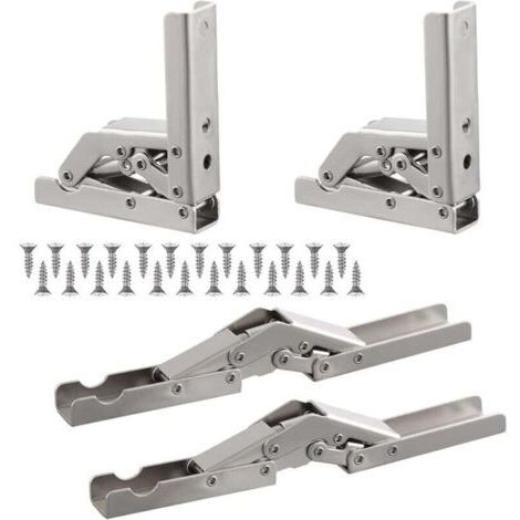équerre Pliante Robuste, 4PCS Support Console Pliable, Supports D' étagères Pliants Charge, Lourds Support Console Pliable Rétractable Equerre Etagere Pour Plateaux de Table Table Pliante