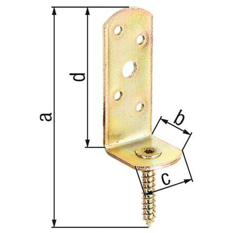 Equerre pour cloture forme L 115x31,5, jaune galva