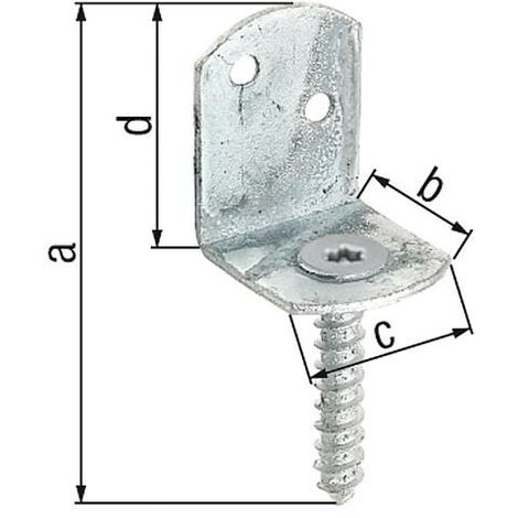 Equerre pour cloture forme L 83x32mm, galvanisé a chaud